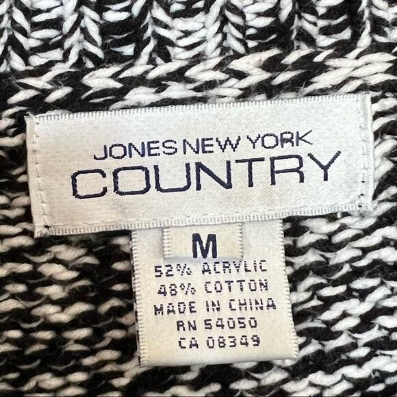 Jones New York Country sweater M gray heather split collar pullover - Picture 6 of 8